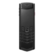 گوشی ورتو سیگنچر اس پلاس مدل چرم ساده فول بلک _ SIGNATURE S+ BLACK STEEL CALFSKIN-JADE BLACK